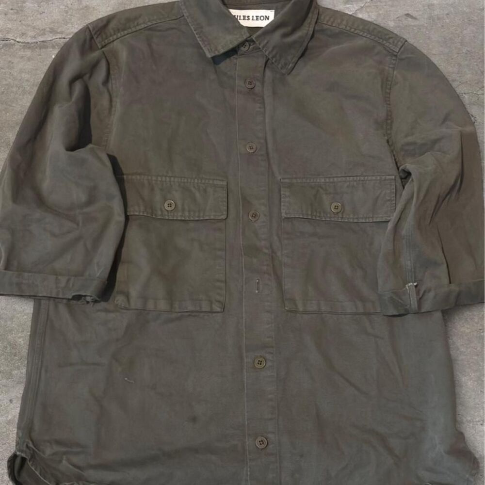 27-miles-malibu Men's Green and Khaki Shirt